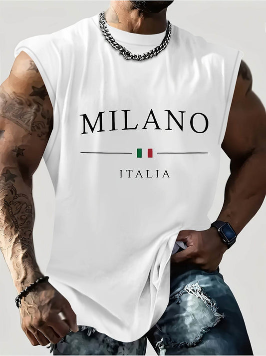 Men's Casual Milano Tank Top - Breathable Polyester Sleeveless Sports Vest - Buy Center US