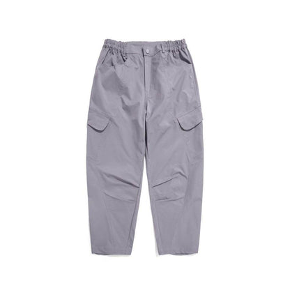 Buycenter Men's Leisure Cargo Trousers - Chemical Fiber Blend, Straight Fit - Buy Center US