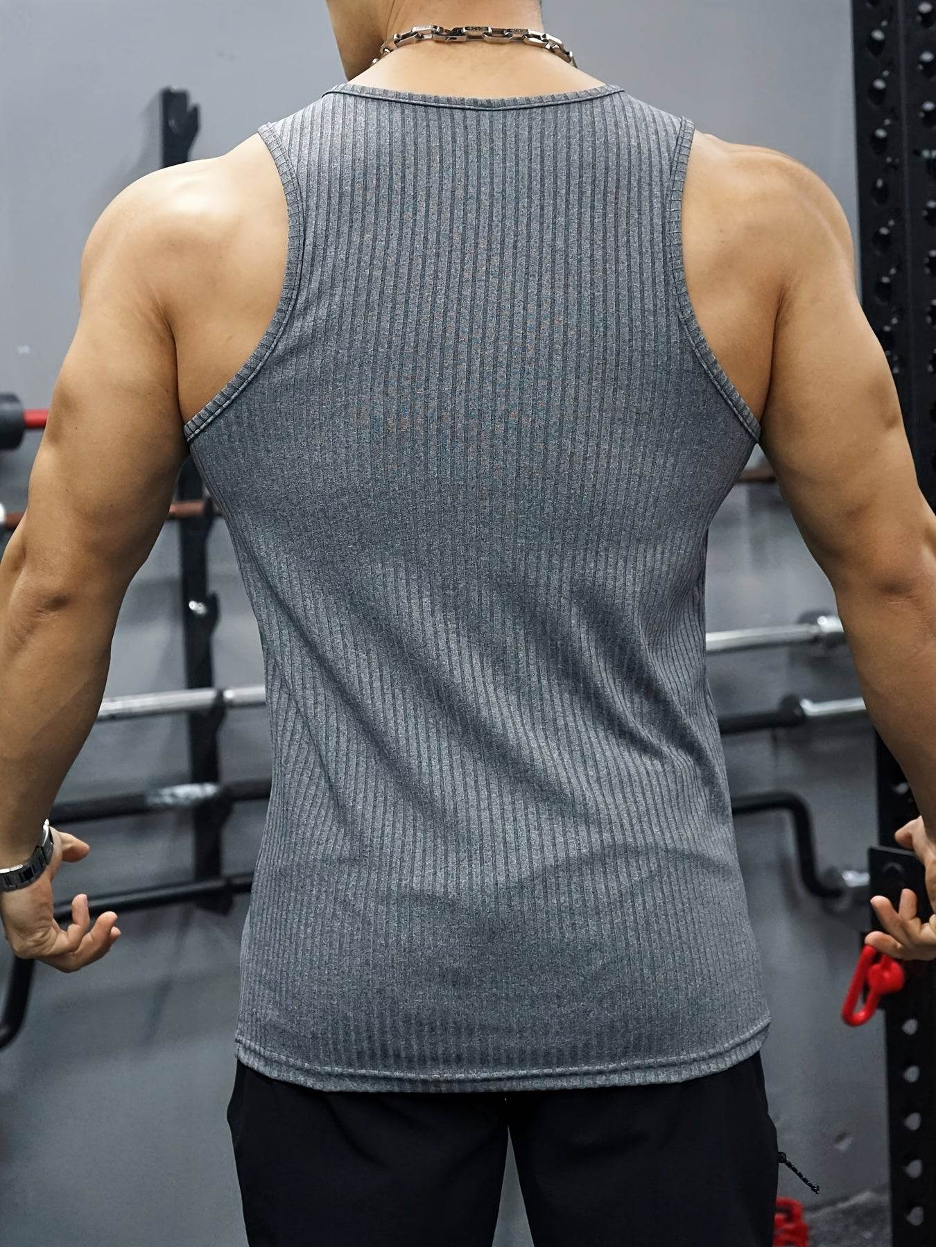 Men's Navy Blue Sleeveless Tank Top - V-Neck Button Closure for Summer - Buy Center US