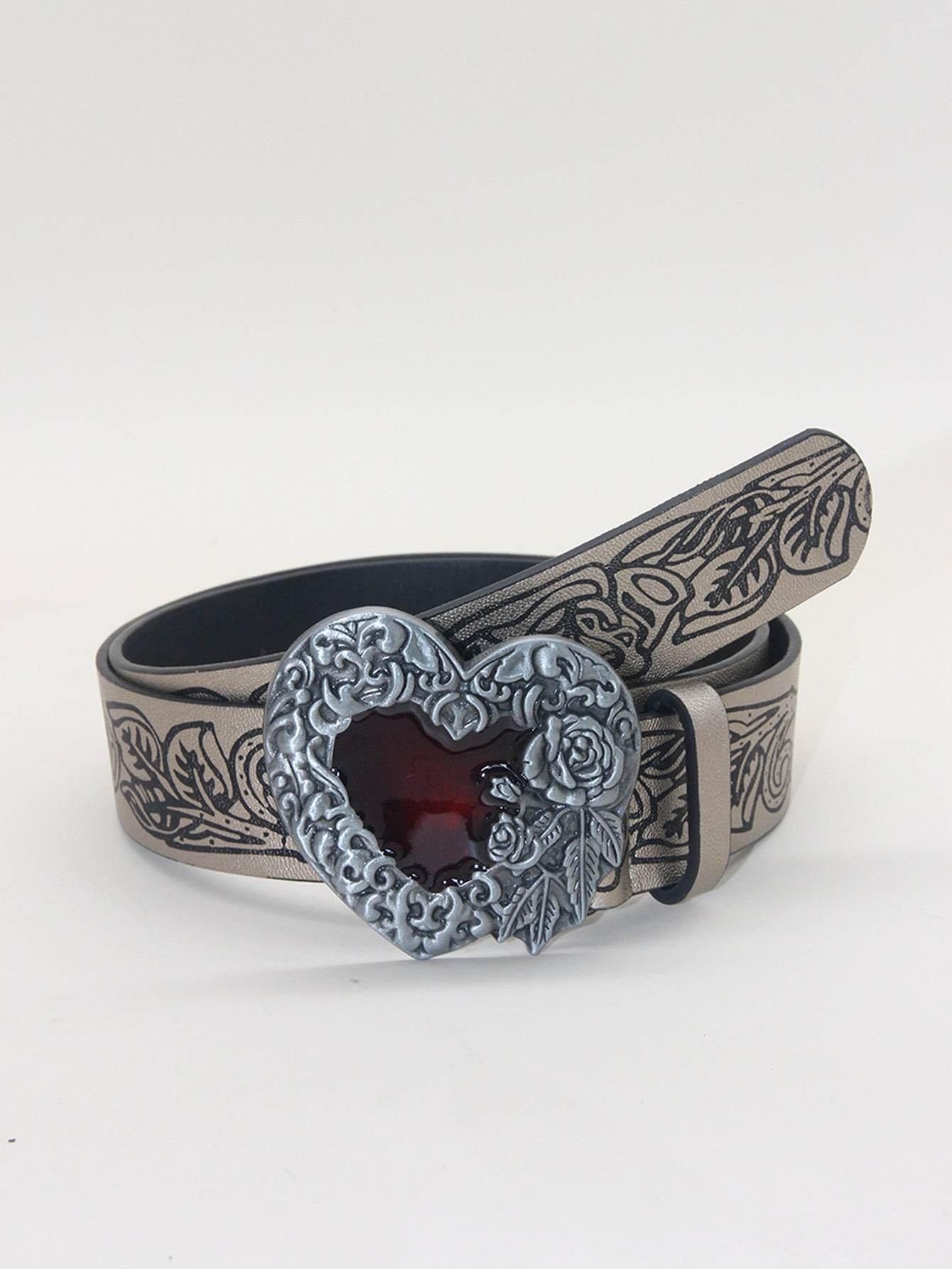 Vintage Punk Retro Embossing Love Belt - Stylish PU Leather Accessory - Buy Center US