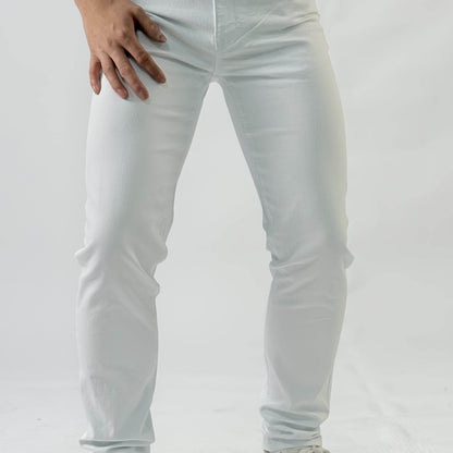 Men's Casual Jeans - Mid-Rise Cotton Blend, Raw Wash Detail for All-Season - Buy Center US