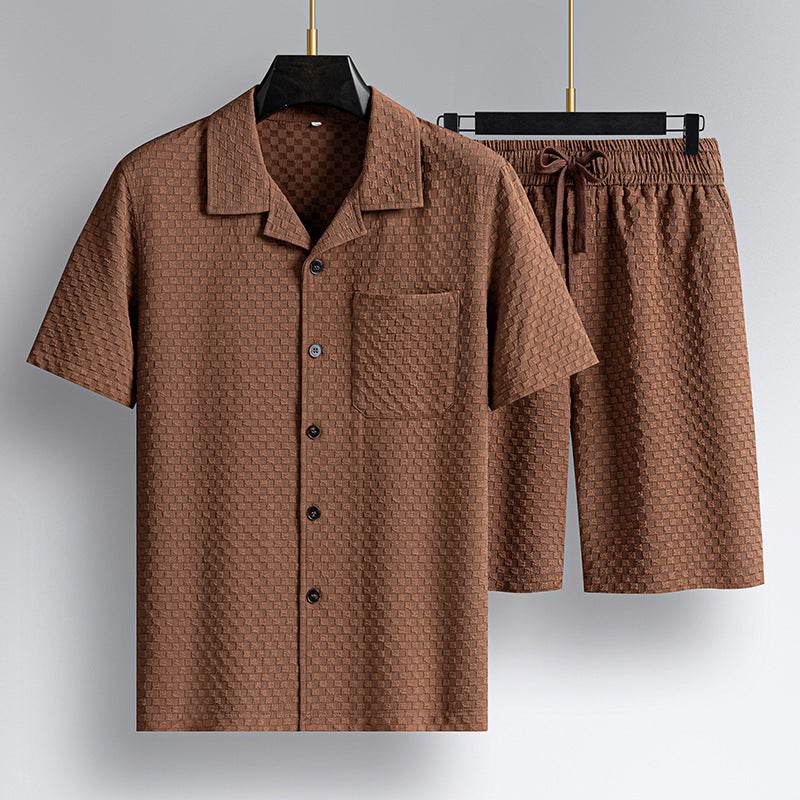 Buycenter Men's Short Sleeve Shorts Suit - Fashionable Two-Piece Set - Buy Center US