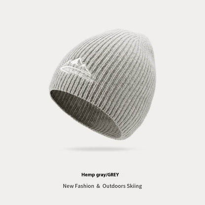 Men's Thick Wool Knitted Hat - Windproof & Warm for Autumn/Winter - Buy Center US