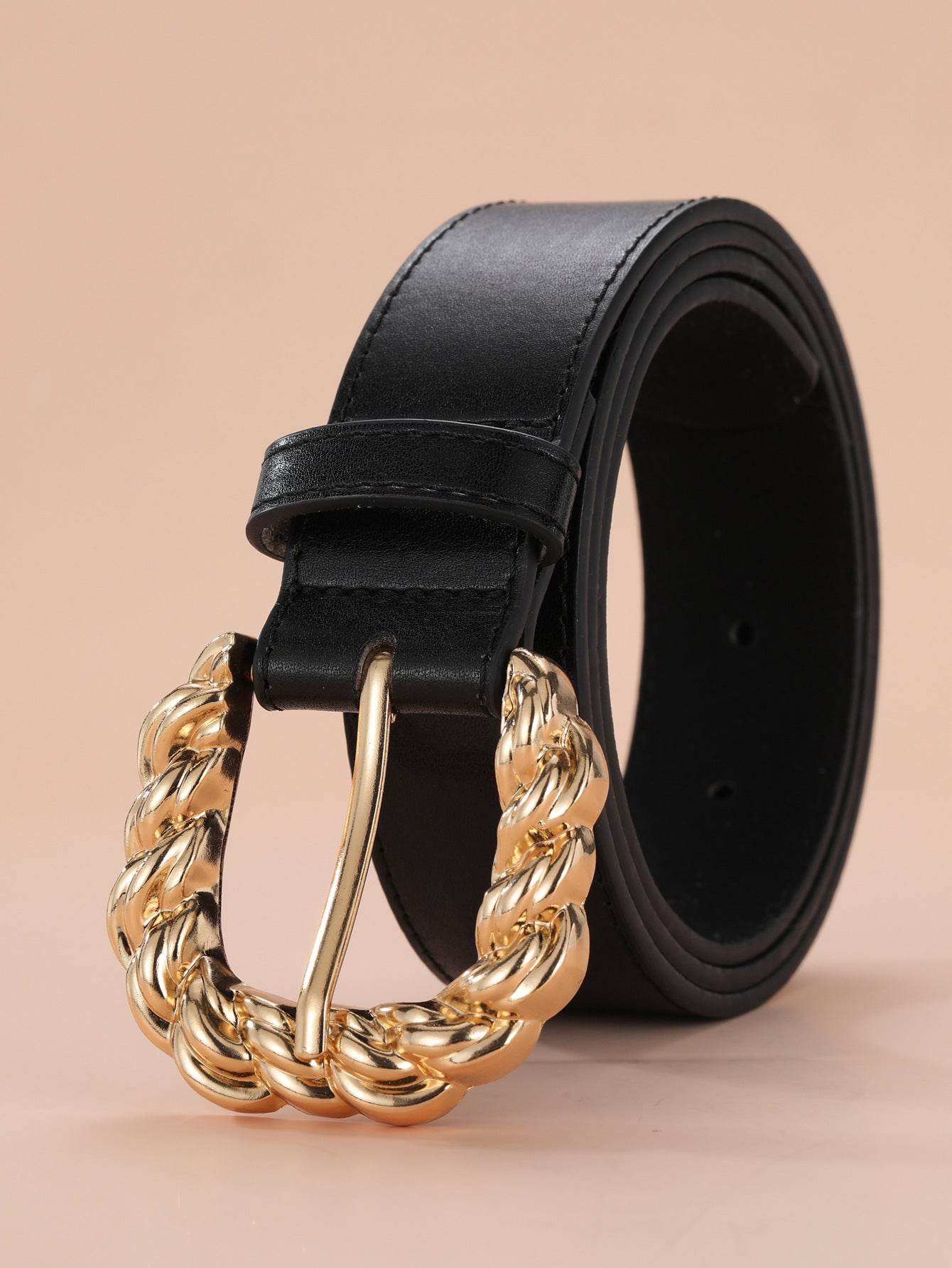 Women's All-Match Dress Pants with Decorative PU Leather Belt - White, Camel, Black - Buy Center US