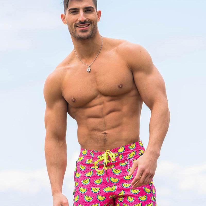 Buycenter Men's Beach Pants - Loose Quick Dry Summer Shorts in Pink - Buy Center US