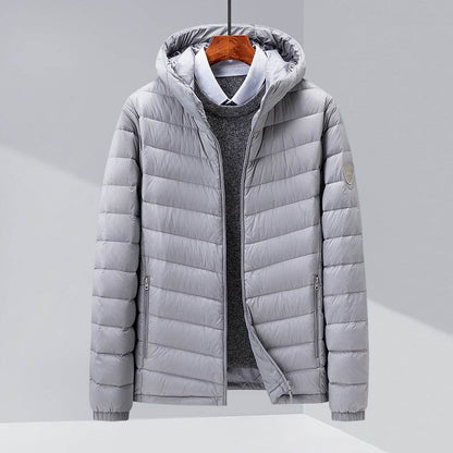 Buycenter Men's Thin Hood Down Jacket - Trendy Slim Fit for Winter - Buy Center US