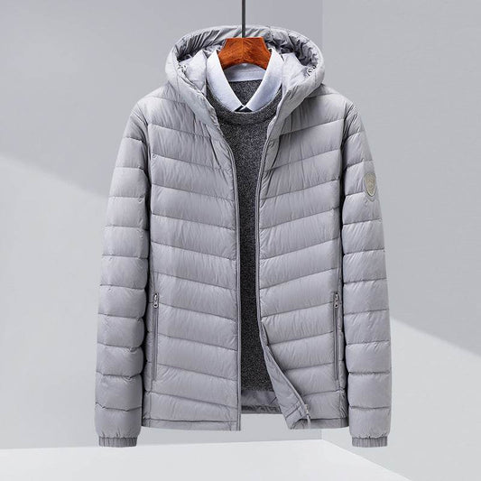 Buycenter Men's Thin Hood Down Jacket - Trendy Slim Fit for Winter - Buy Center US