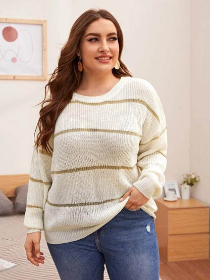 Elegant Large Size Women's Sweater - Hand-Crocheted, Sequined Design - Buy Center US