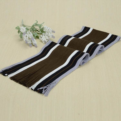 Buycenter Men's Knitted Scarf - Striped, Soft & Warm for All Seasons - Buy Center US