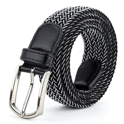 Buycenter Men's Casual Stretch Woven Leather Belt - Bohemian Style, Various Colors - Buy Center US
