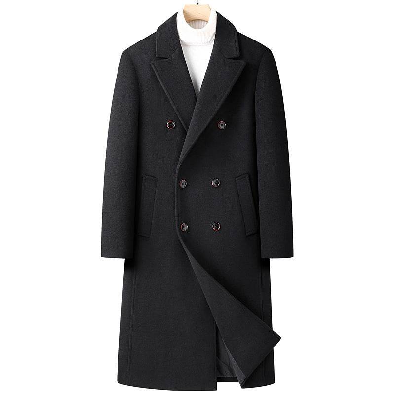 Buycenter Autumn Woolen Coat - Overknee, Double Breasted & Stylish - Buy Center US