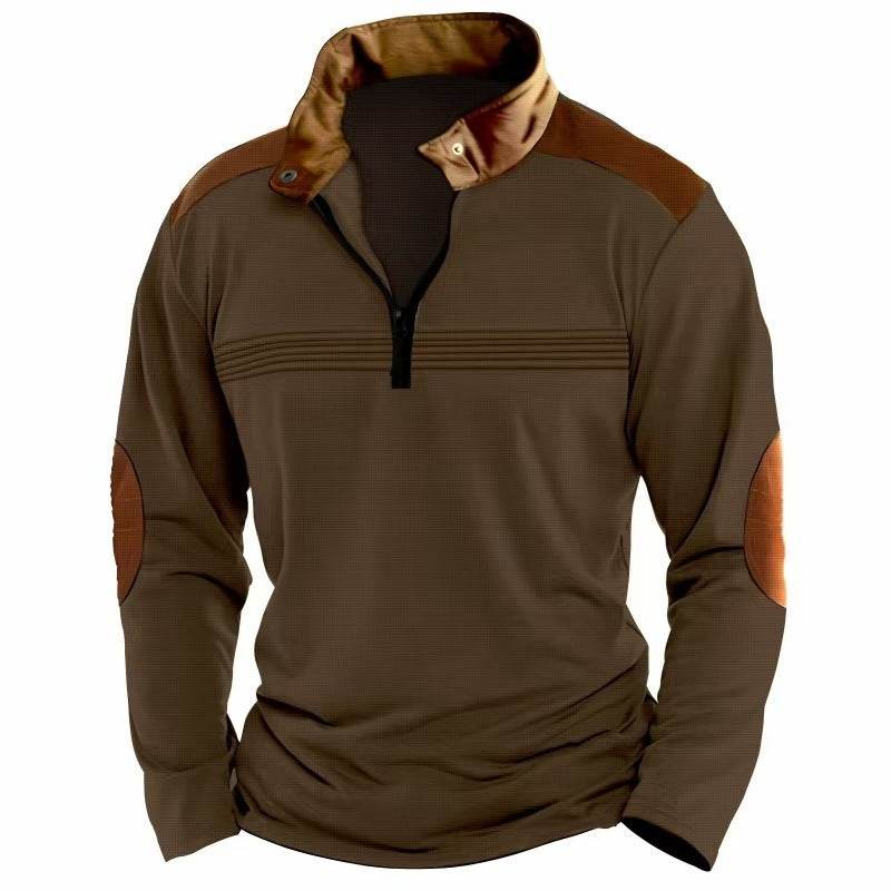 Buycenter Men's Long Sleeve Polo Shirt - Stylish Zipper Sports Top - Buy Center US