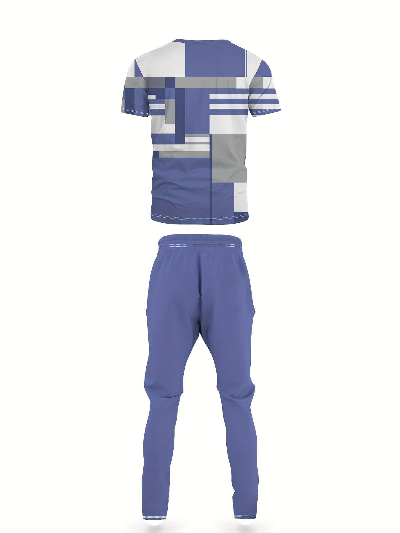 Men's Casual Two-Piece Suit - Short-Sleeved Trousers & Top Set - Buy Center US