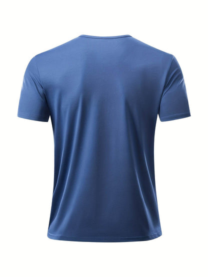 Wowell Men's Lightweight Short-Sleeve Henley Shirt - Breathable Polyester Blend - Buy Center US