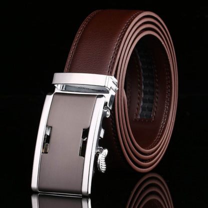 Buycenter Men's Automatic Buckle Cowhide Belt - Genuine Leather, Stylish Colors - Buy Center US