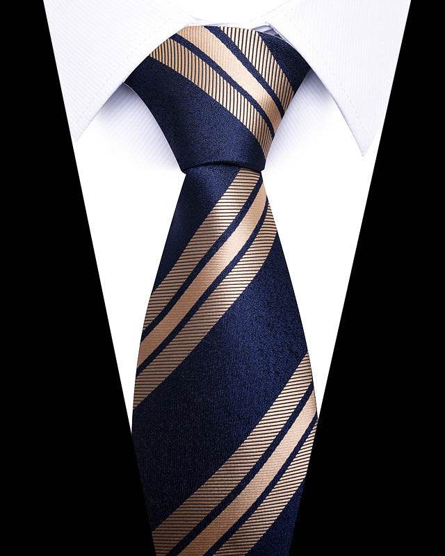 Buycenter 8cm Striped Tie - High-Quality Polyester for Professional Styling - Buy Center US