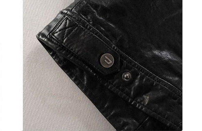 Buycenter Men's Slim-fit Leather Motorcycle Jacket - Genuine Goatskin & Cowhide - Buy Center US