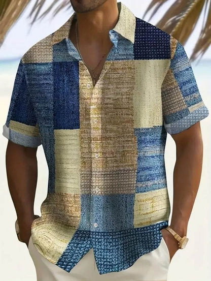 Men's Fashion Printed Short Sleeve Shirt - Slim Fit, Polyester Fabric - Buy Center US
