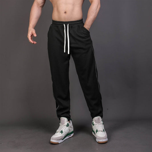 Men's Reflective Slim Fit Running Pants - Cropped Casual Workout Trousers - Buy Center US