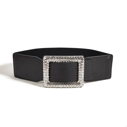 Decorative Wide Belt with Square Buckle - Retro Bohemian Style - Buy Center US