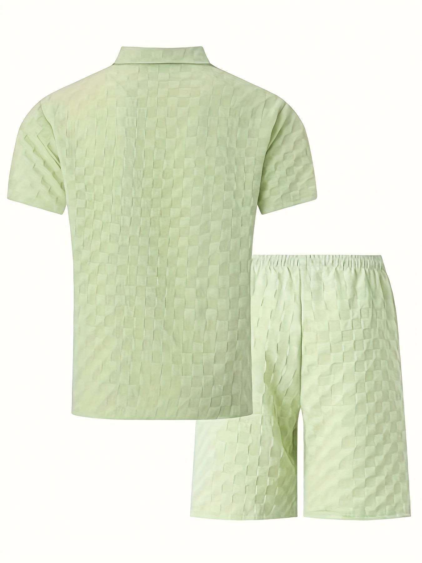 NIKXUAN Men's Casual Short-Sleeved Suit - Breathable Checkered Summer Top - Buy Center US