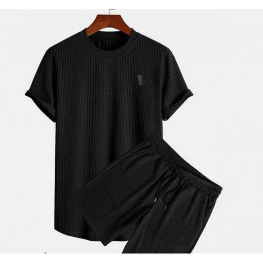 Buycenter Men's Short Sleeve Sports Suit - Casual Two-Piece Set for Summer - Buy Center US