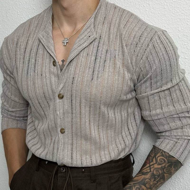 Solid Color Hollow Cardigan - Slim Fit, Long Sleeve, Elastic Hemp Fabric - Buy Center US