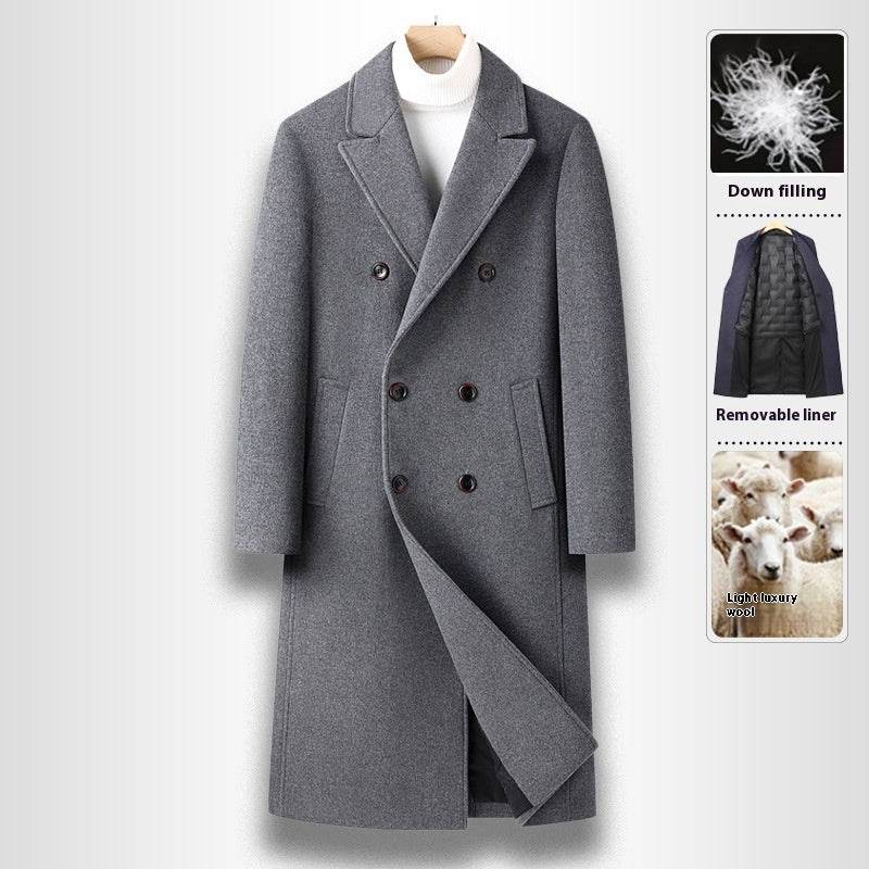 Buycenter Double Breasted Long Woolen Coat - Stylish & Versatile Outerwear - Buy Center US
