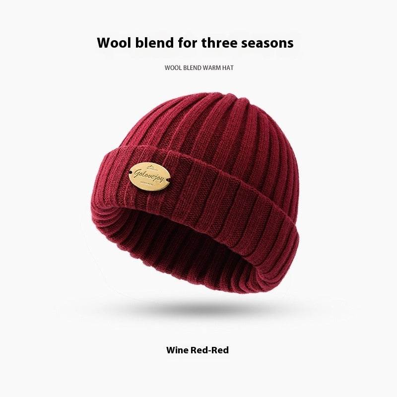 Men's Thick Wool Knitted Hat - Windproof & Warm for Autumn/Winter - Buy Center US
