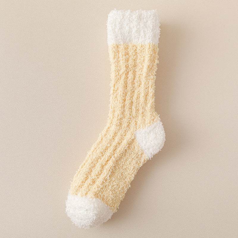 Women's Thickened Thermal Coral Fleece Socks - Cozy Middle Tube Designs - Buy Center US