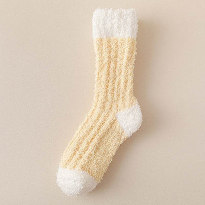 Women's Thickened Thermal Coral Fleece Socks - Cozy Middle Tube Designs - Buy Center US