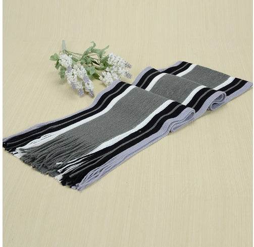 Buycenter Men's Knitted Scarf - Striped, Soft & Warm for All Seasons - Buy Center US