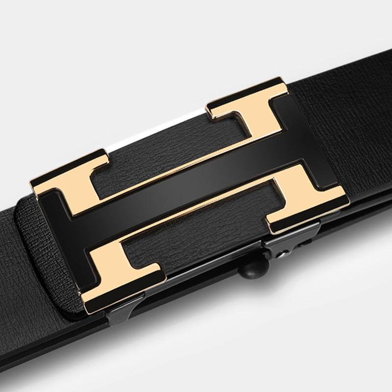 Buycenter Men's Genuine Leather Automatic Buckle Belt - Stylish & Durable - Buy Center US