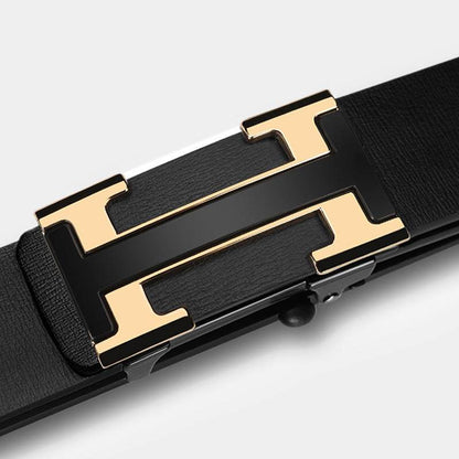 Buycenter Men's Genuine Leather Automatic Buckle Belt - Stylish & Durable - Buy Center US