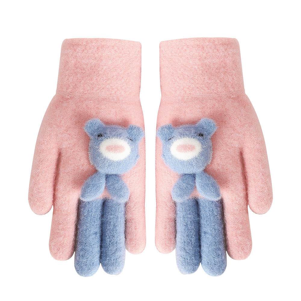 Cartoon Cute Five Finger Gloves - Warm Alpaca for Winter Comfort - Buy Center US