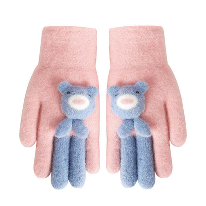 Cartoon Cute Five Finger Gloves - Warm Alpaca for Winter Comfort - Buy Center US