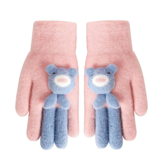 Cartoon Cute Five Finger Gloves - Warm Alpaca for Winter Comfort - Buy Center US