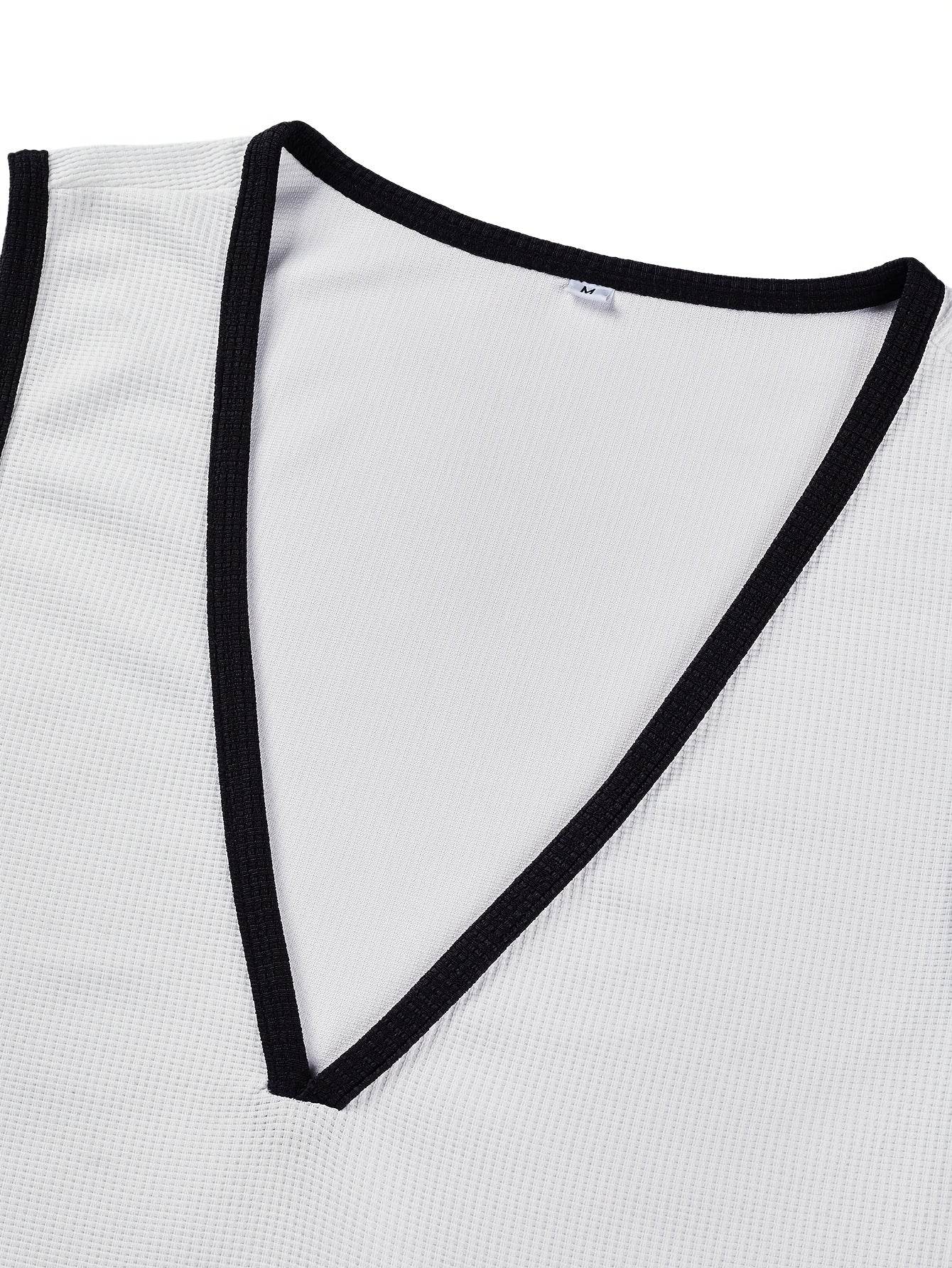 Fashionable Men's Slim-Fit Vest - Solid Color V-Neck with Stretch - Buy Center US