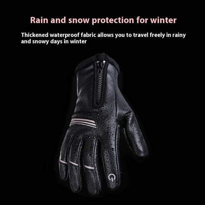 Buycenter Winter Leather Riding Gloves - Fleece-Lined, Windproof Design - Buy Center US