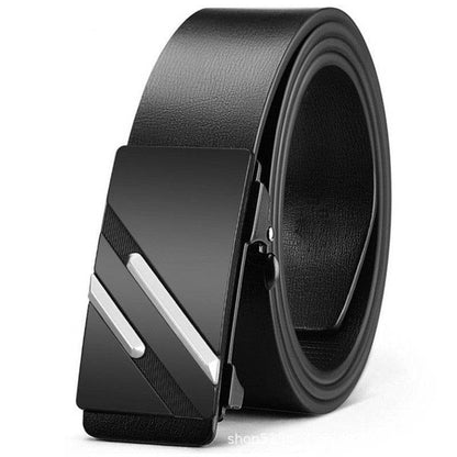 Buycenter Men's Automatic Buckle Belt - Two-layer Cowhide, Business Casual - Buy Center US