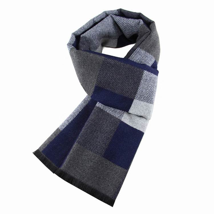 Buycenter Men's Wool-like Plaid Scarf - Stylish & Warm, Mid-Length - Buy Center US