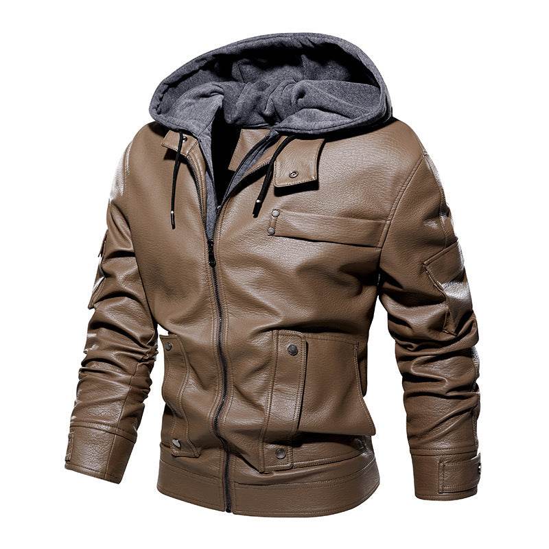 Buycenter Men's Leather Coat - Fashionable Warm Jacket for Winter - Buy Center US