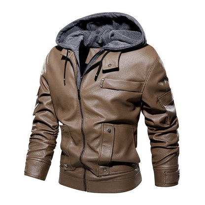 Buycenter Men's Leather Coat - Fashionable Warm Jacket for Winter - Buy Center US