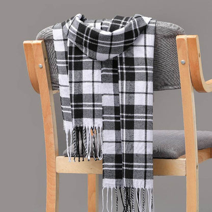 Buycenter British Plaid Cashmere Tassel Scarf for Couples & Kids - Buy Center US