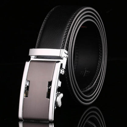 Buycenter Men's Automatic Buckle Cowhide Belt - Genuine Leather, Stylish Colors - Buy Center US