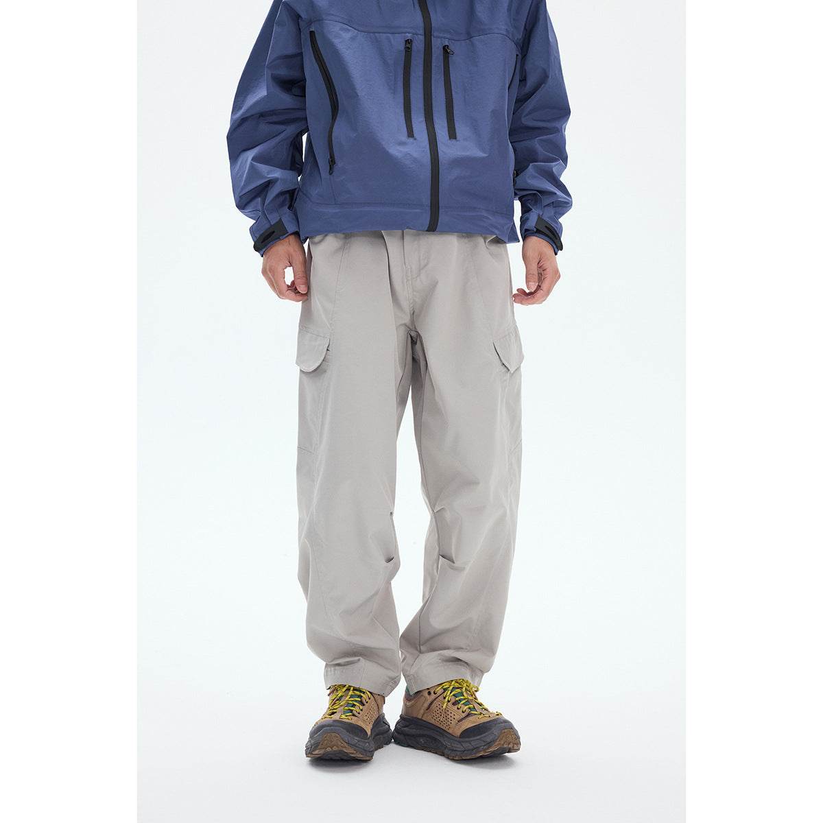 Buycenter Men's Leisure Cargo Trousers - Chemical Fiber Blend, Straight Fit - Buy Center US