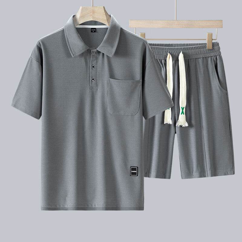 Buycenter Men's Short-Sleeved Sports Suit Set - Stylish Running & Leisure Wear - Buy Center US
