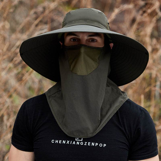 Men's Big Brim Bucket Hat - Waterproof Summer Shade with Neck Protection - Buy Center US