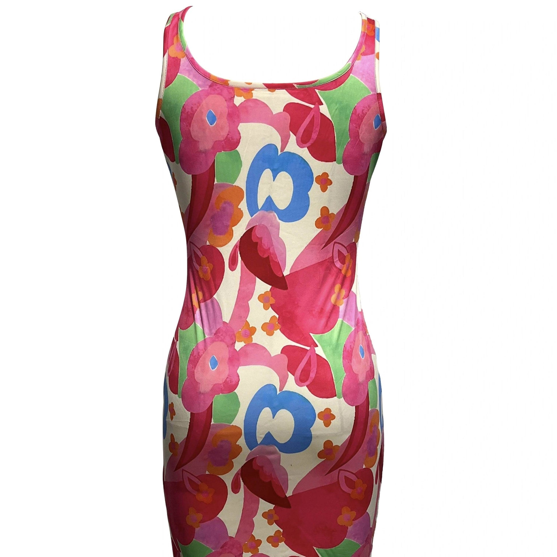 Ladies' Casual Printed Dress - U-Neck, Waist Cinching for Flattering Fit - Buy Center US