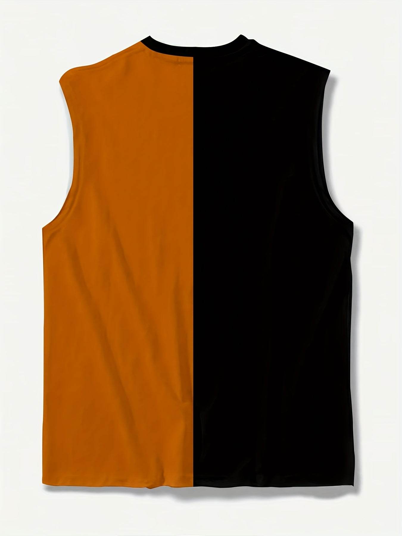 Men's 3D Color Block Sleeveless T-Shirt - Breathable Gym Sportswear - Buy Center US